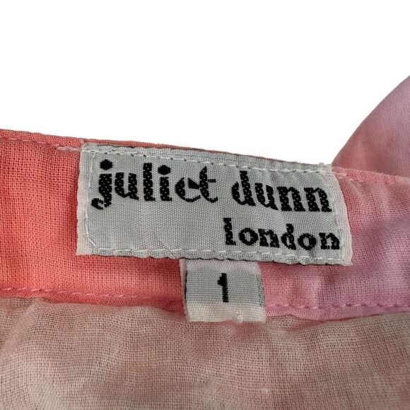 Juliet Dunn Tie Shoulder Cotton Midi Dress Orange Pink Sz 1 US 4 Small Tye Dye‎ - Picture 10 of 14
